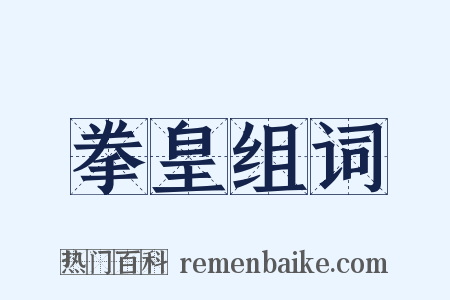 拳皇组词是什么意思的图片
